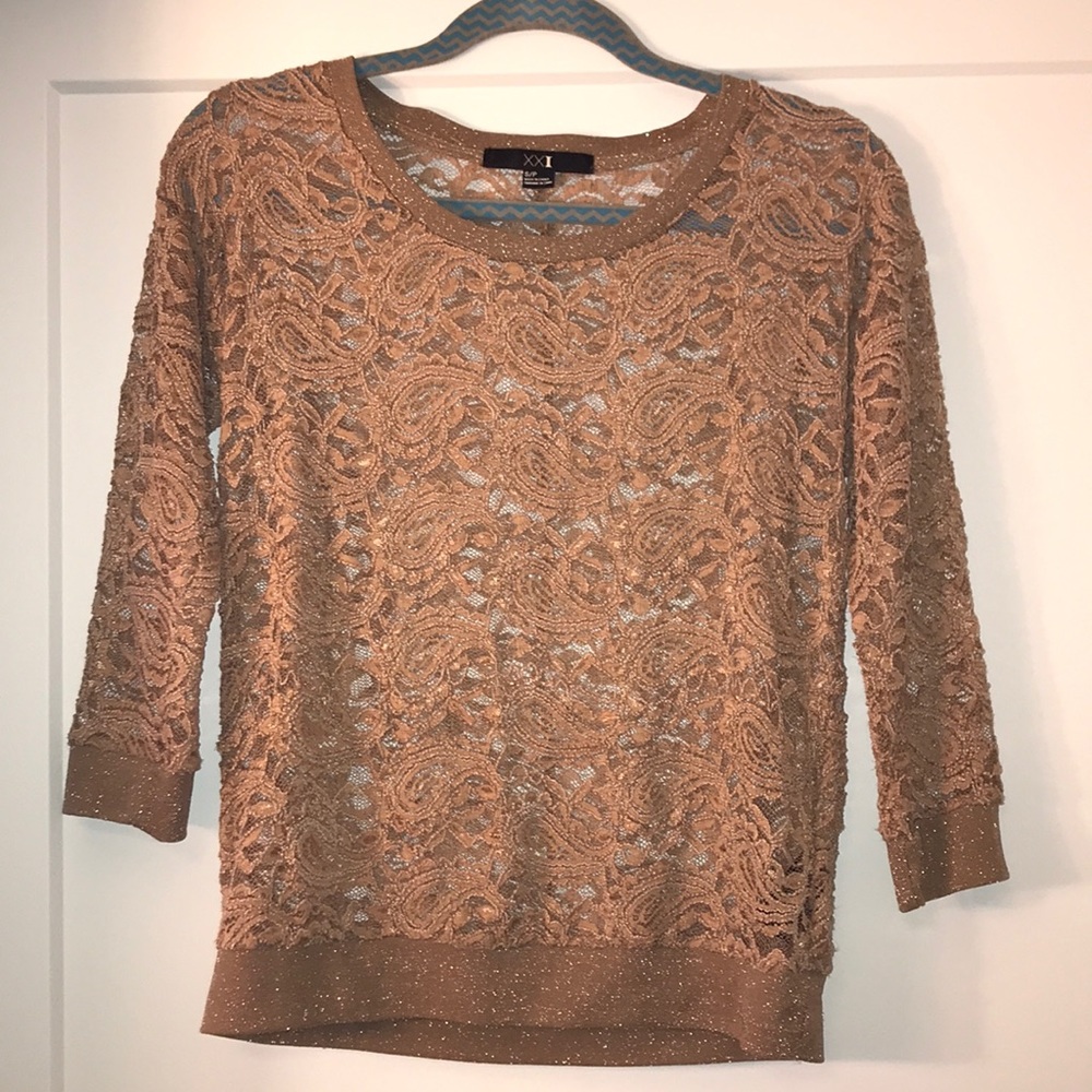 *3 for $15* Cream colored lace top